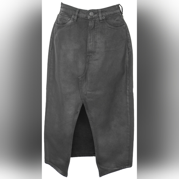 3x1 Dresses & Skirts - 3x1 Coated Charcoal Midi Skirt